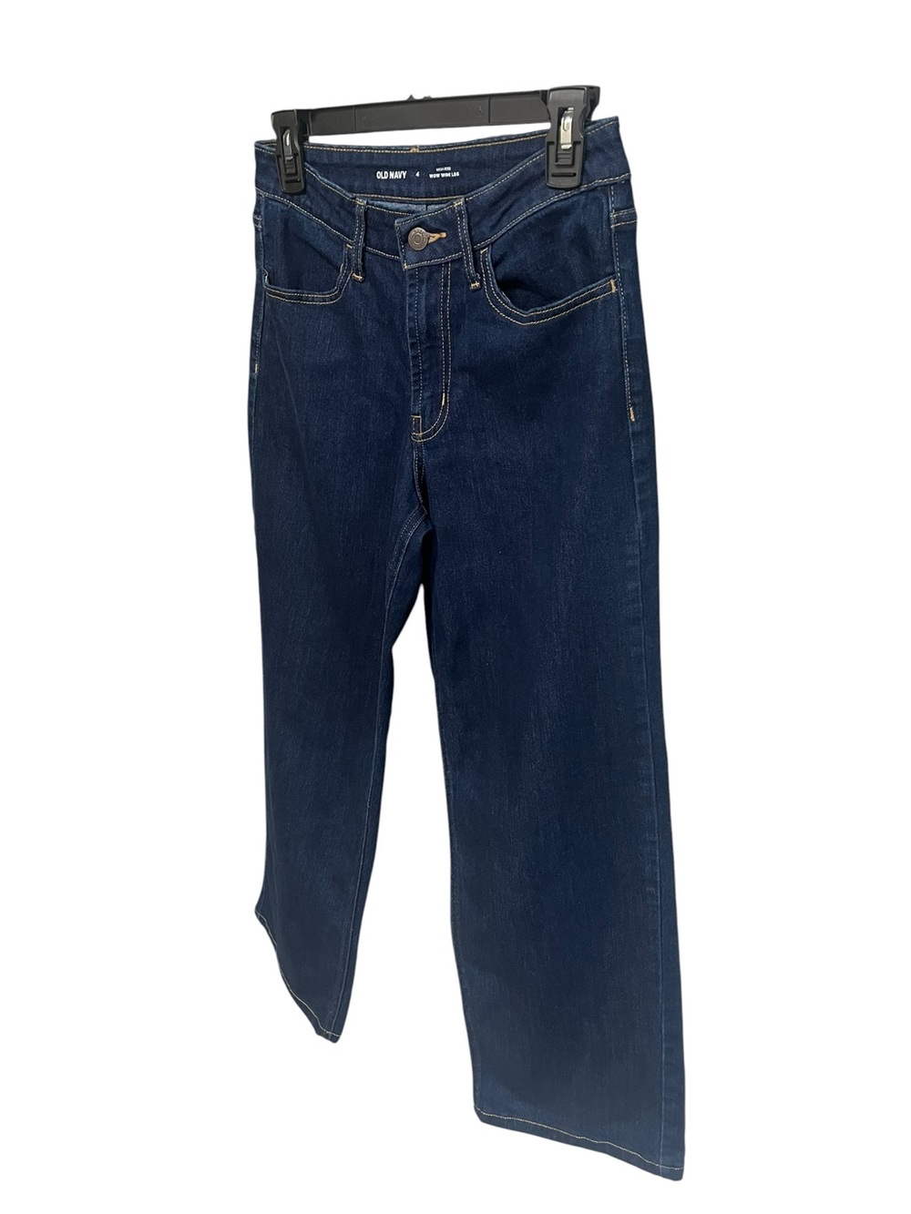 Old Navy Dark Wash High Rise Wide Leg Denim Jeans - Size 4 - Picture 3 of 5